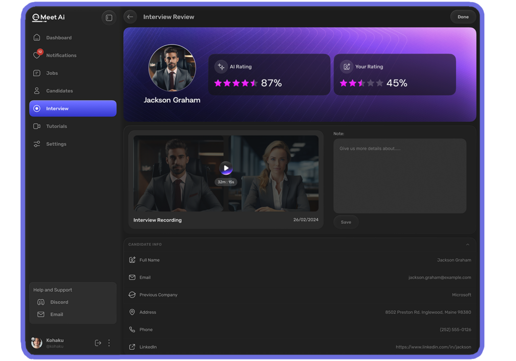 TimeToMeet.AI feature - AI Candidate Ranking